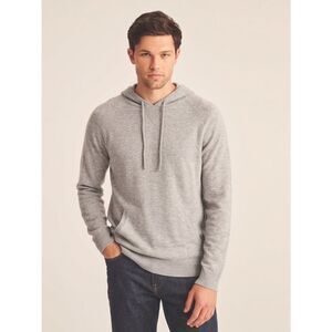 Precedent Cashmere Blend Gray Hoodie Sweater Men's Size M - NWT - Lightweight